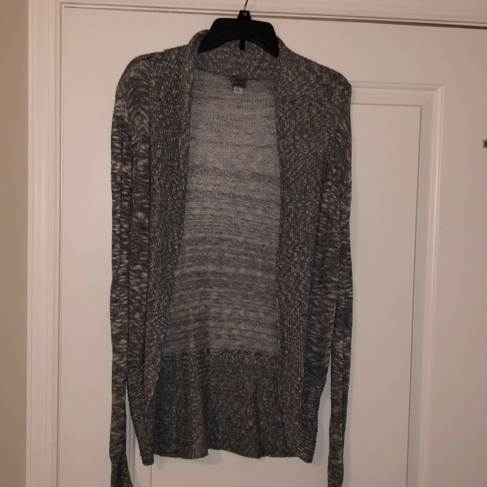 Light gray and white, light weight cardigan
